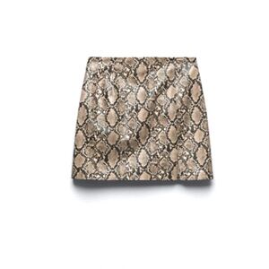 Animal Embossed Faux Leather Skirt Zara